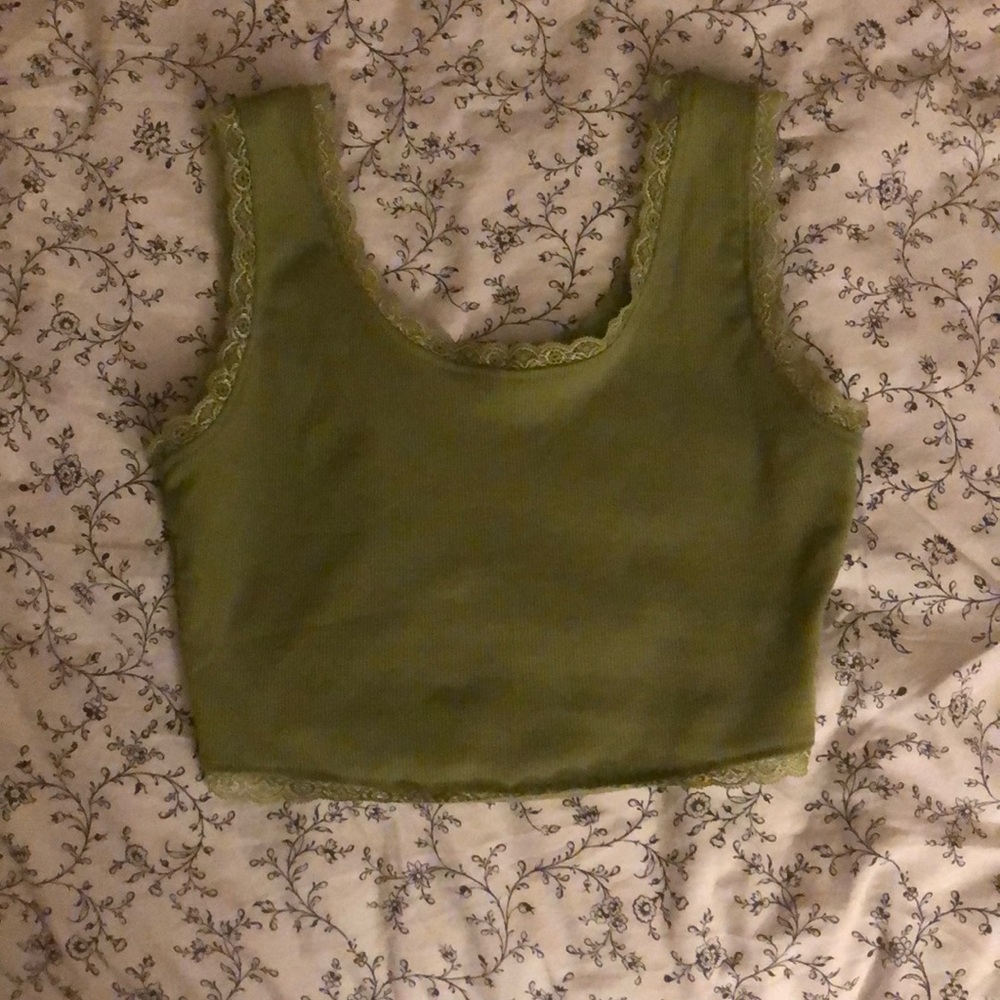 green tank top